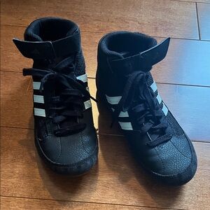 Adidas Kids Black and White Wrestling Shoes